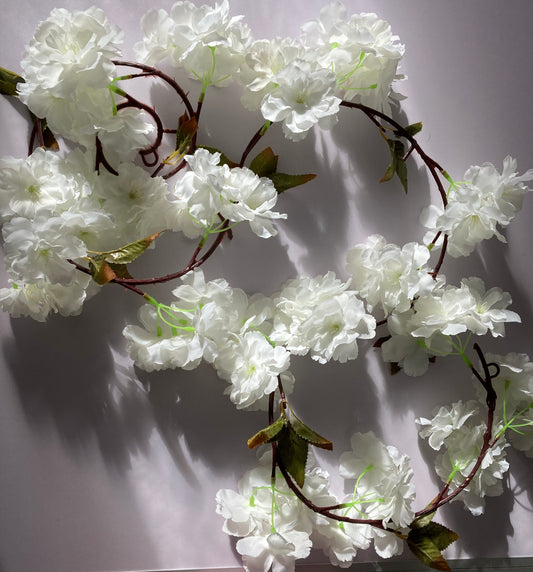 White Cherry Blossom Garland