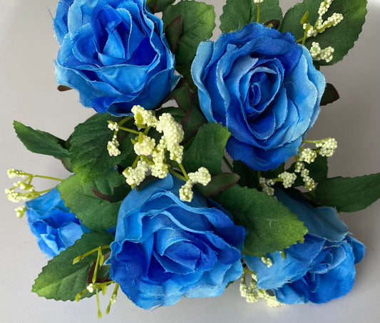 5 Blue Rosebud & Gyp Bunch