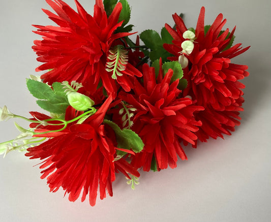 Red Spiky Chrysanthemum Bunch