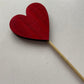6 Pack Red Wooden Heart Pick