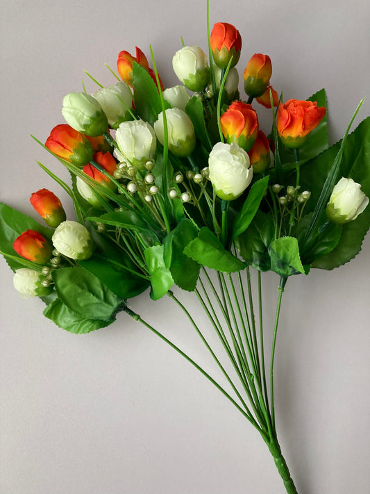 Orange & Ivory Baby Tulip Bunch