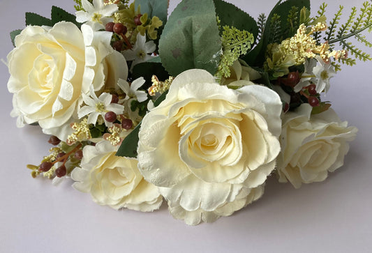 Ivory Rose & Wild Flower Bunch