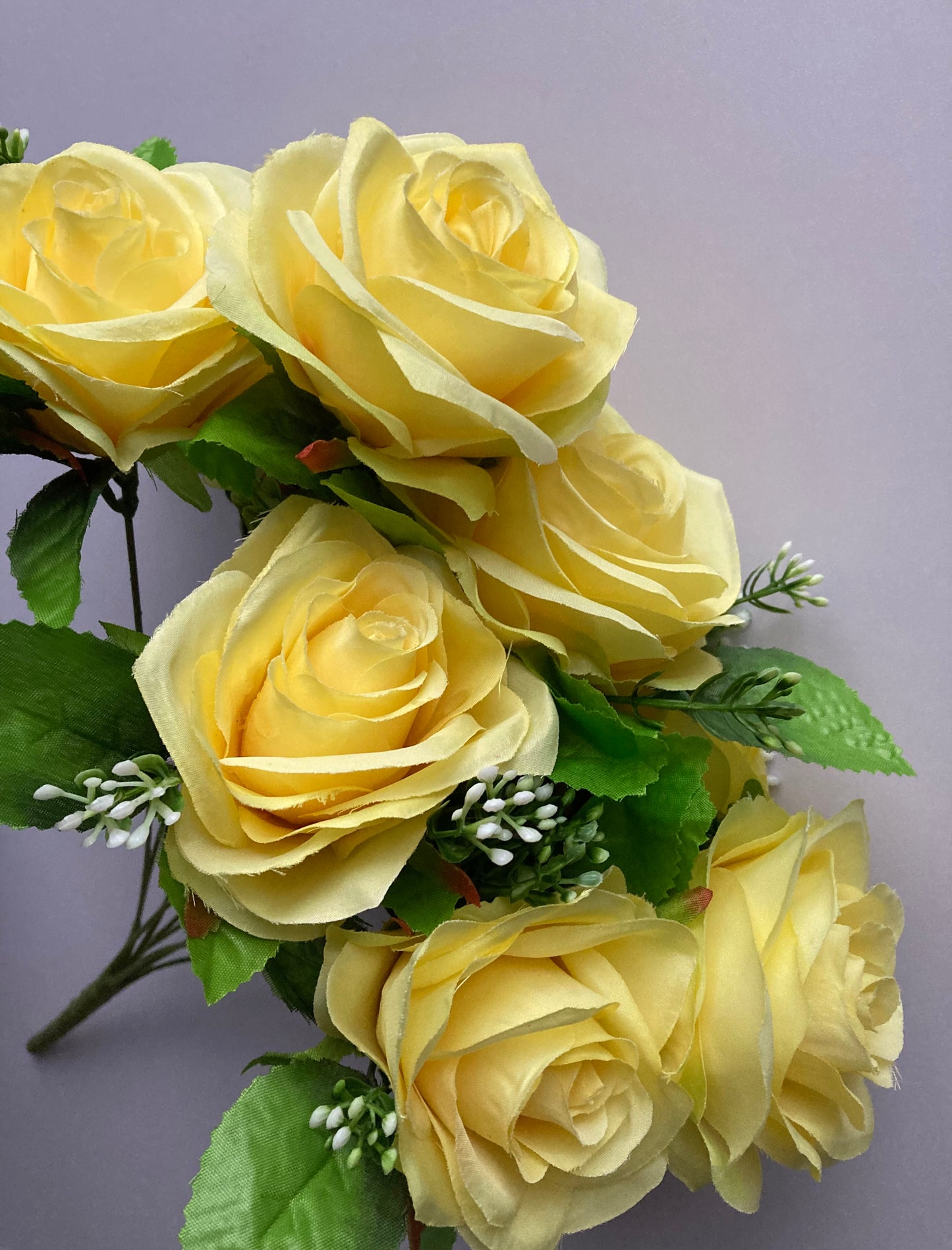 Lemon Yellow Rose & Gyp Bush