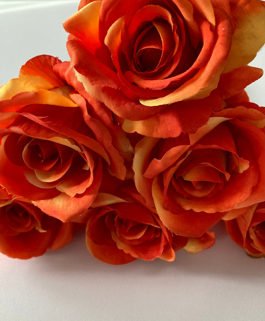 6 Burnt Orange Rose Bunch