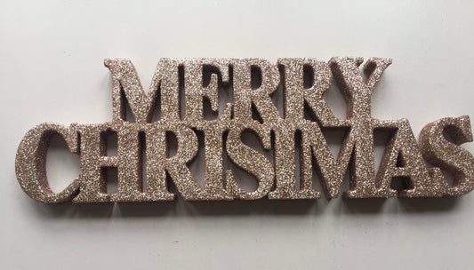 Rose Gold Merry Christmas Sign